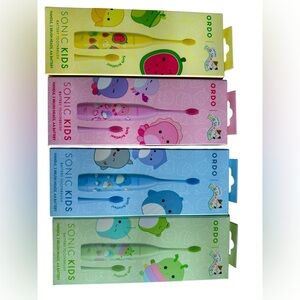 Ordo Sonic Kids Squishmallows Battery Toothbrush Bundle. Includes 4 colors